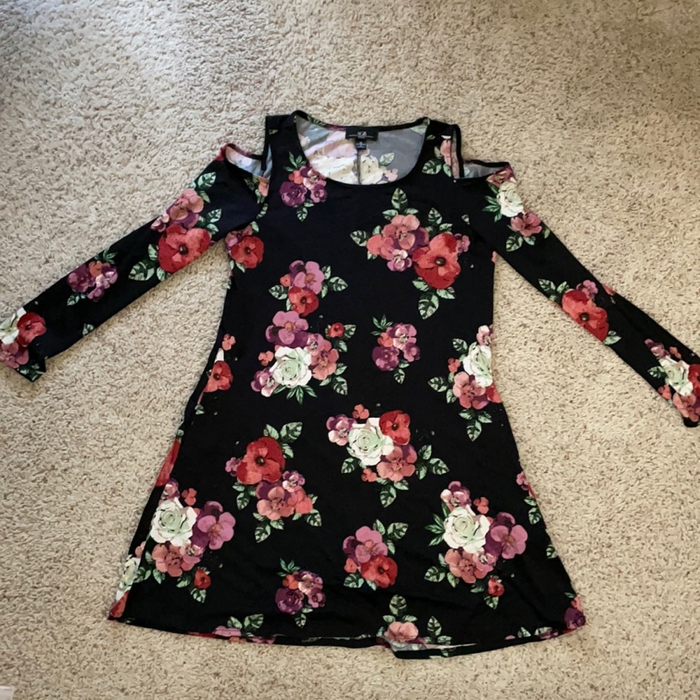 Black floral dress